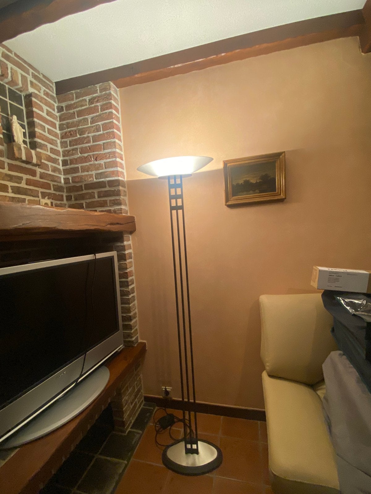 Design vloerlamp -sfeervolle uplighter, Huis en Inrichting, Lampen | Vloerlampen, Ophalen, Gebruikt, Glas, 150 tot 200 cm