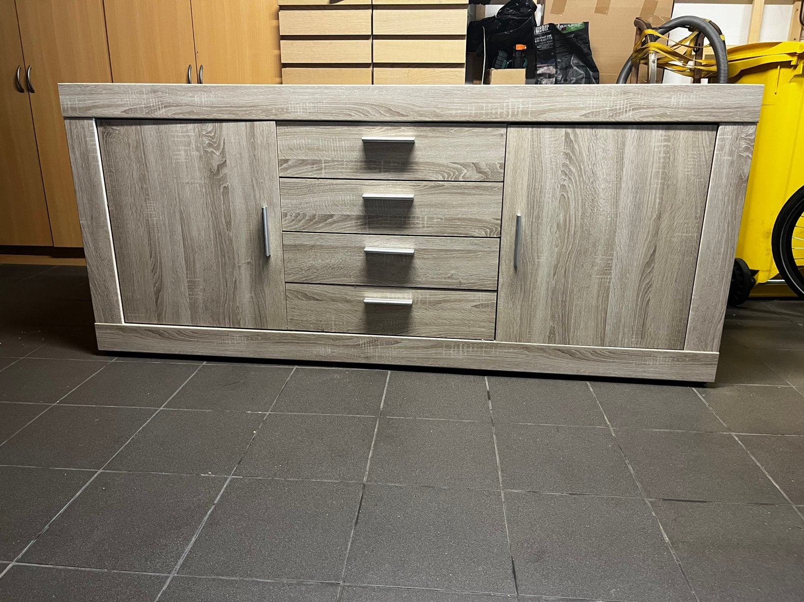 Dressoir, eiken-look 195 cm – goede staat, Ophalen, Gebruikt, Met deur(en)