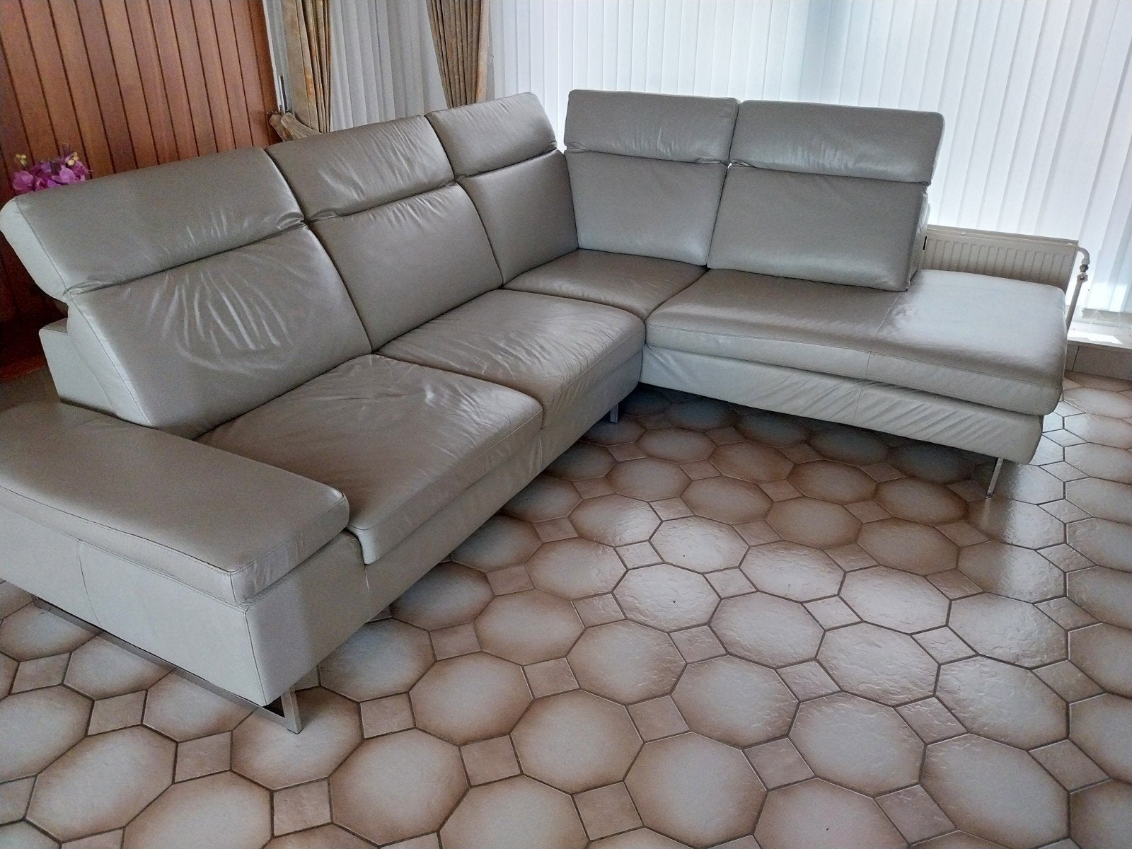 Lederen hoeksalon te koop, Ophalen of Verzenden, Zo goed als nieuw, Leer
