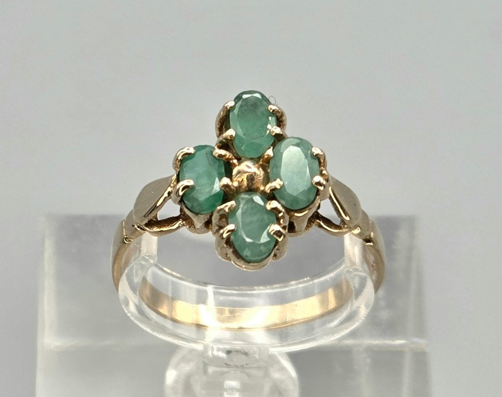Bague vintage en or avec émeraude. 2026/386, Bijoux, Sacs & Beauté, Bijoux anciens, Bague, Or, Avec pierre précieuse, Enlèvement ou Envoi