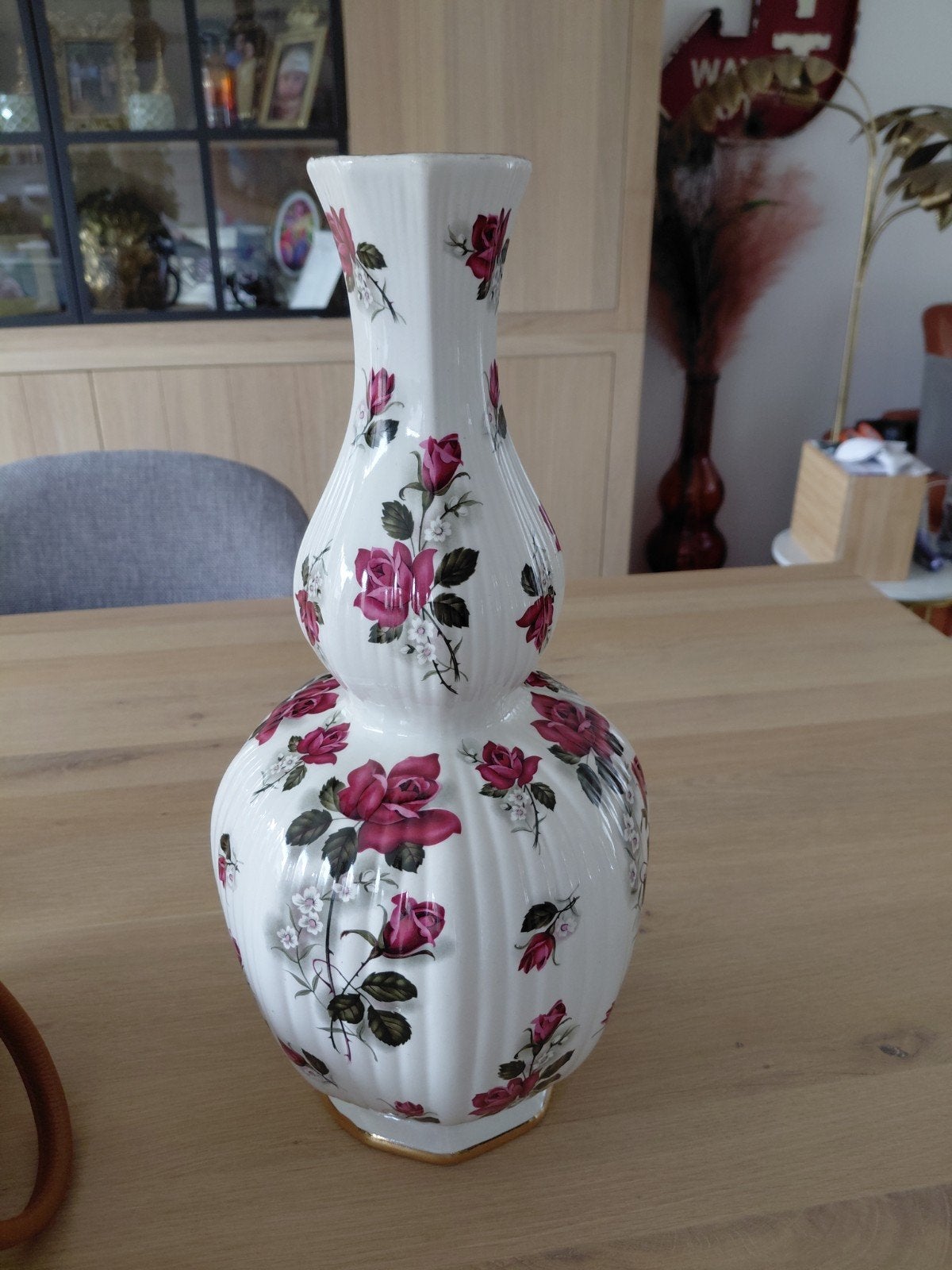 Boch freres prachtige keramische bloemenvaas vintage, Ophalen