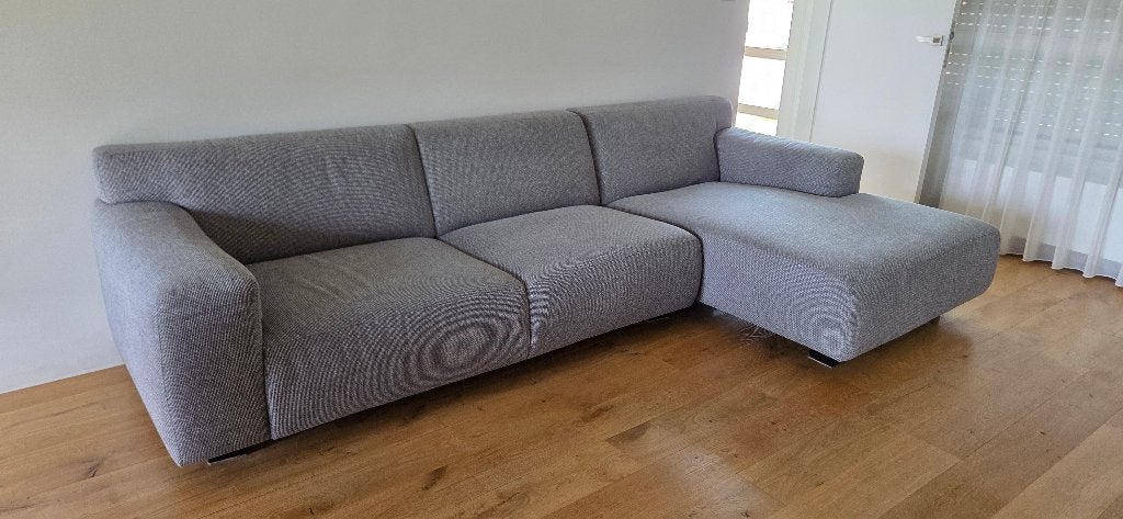 canapé 3,5 places gris avec chaise longue de Montel, Maison & Meubles, Trois personnes, 250 à 300 cm, 125 à 150 cm, Banc droit