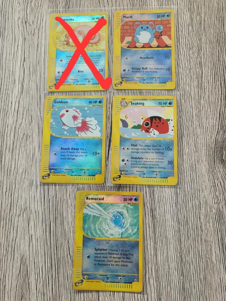 Pokémon 4 kaarten reverse holo's Aquapolis reeks, Ophalen of Verzenden