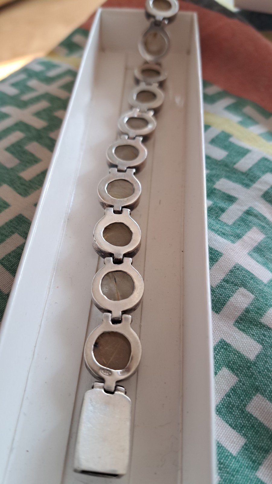 bracelet ancienne antiquités pierre citron  arjent 925, Enlèvement ou Envoi