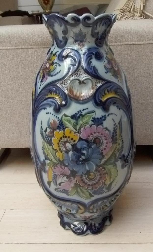 blauwe vaas met bloemenmotief Alcobaça Portugal, Enlèvement