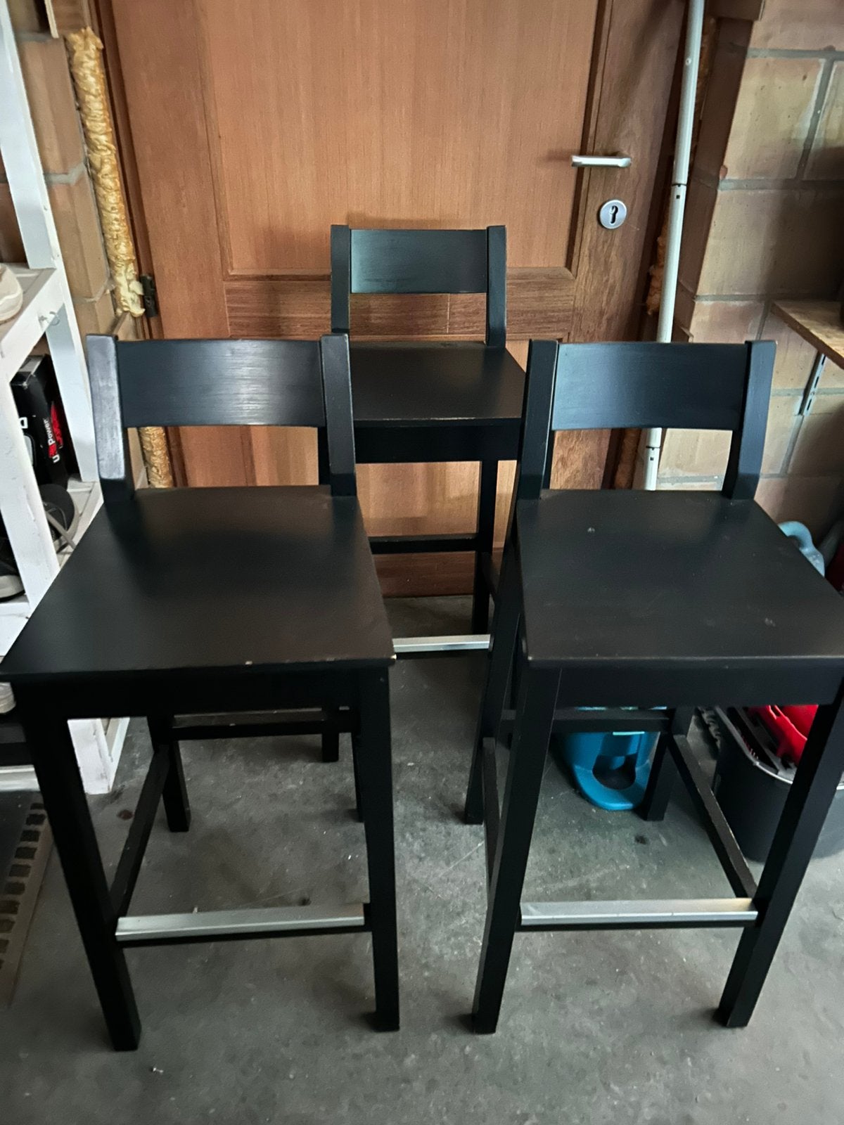 Chaises de bar noires, 3 tabourets, Enlèvement, Comme neuf