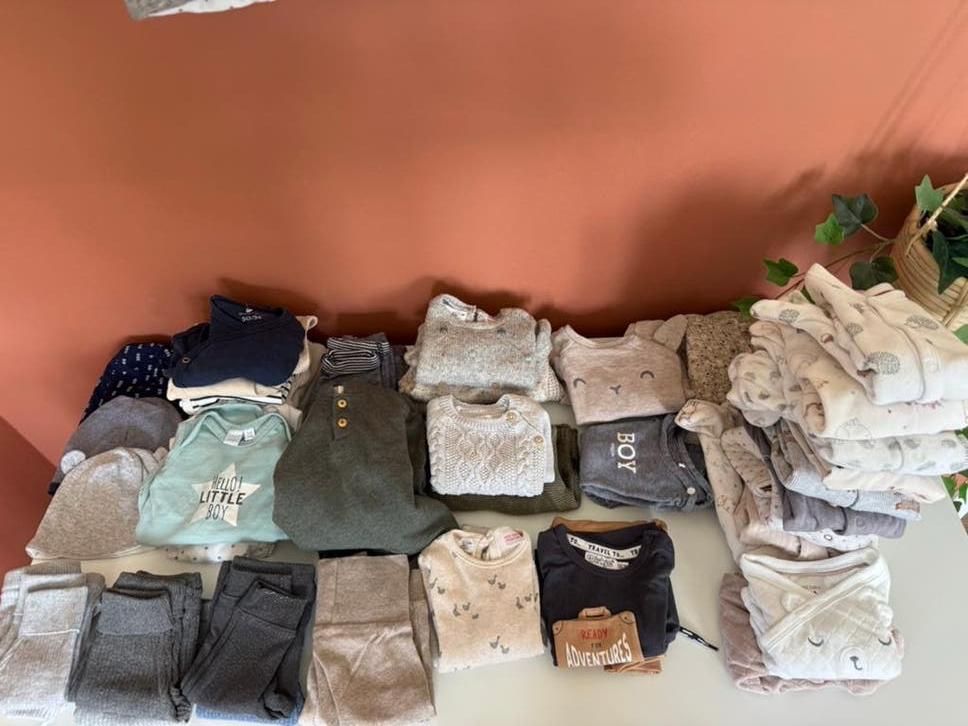 Maat 50/56 baby jongen neutrals set (+40 stuks), Kinderen en Baby's, Ophalen, Gebruikt, Maat 56
