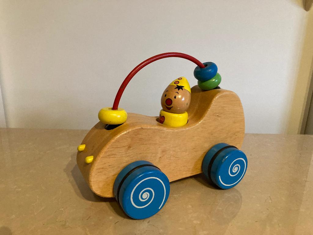 Houten Bumba auto, Kinderen en Baby's, Ophalen of Verzenden, Zo goed als nieuw, Duw- of Trekspeelgoed