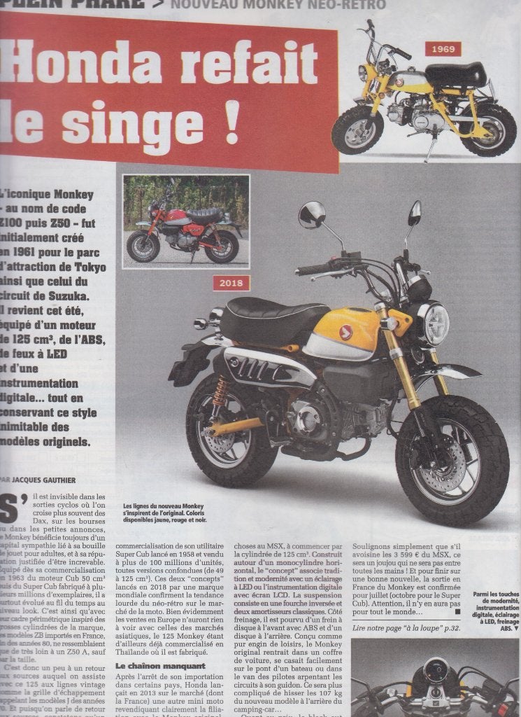 Cyclomoteur Honda Monkey minibike collection, Verzenden, Gelezen
