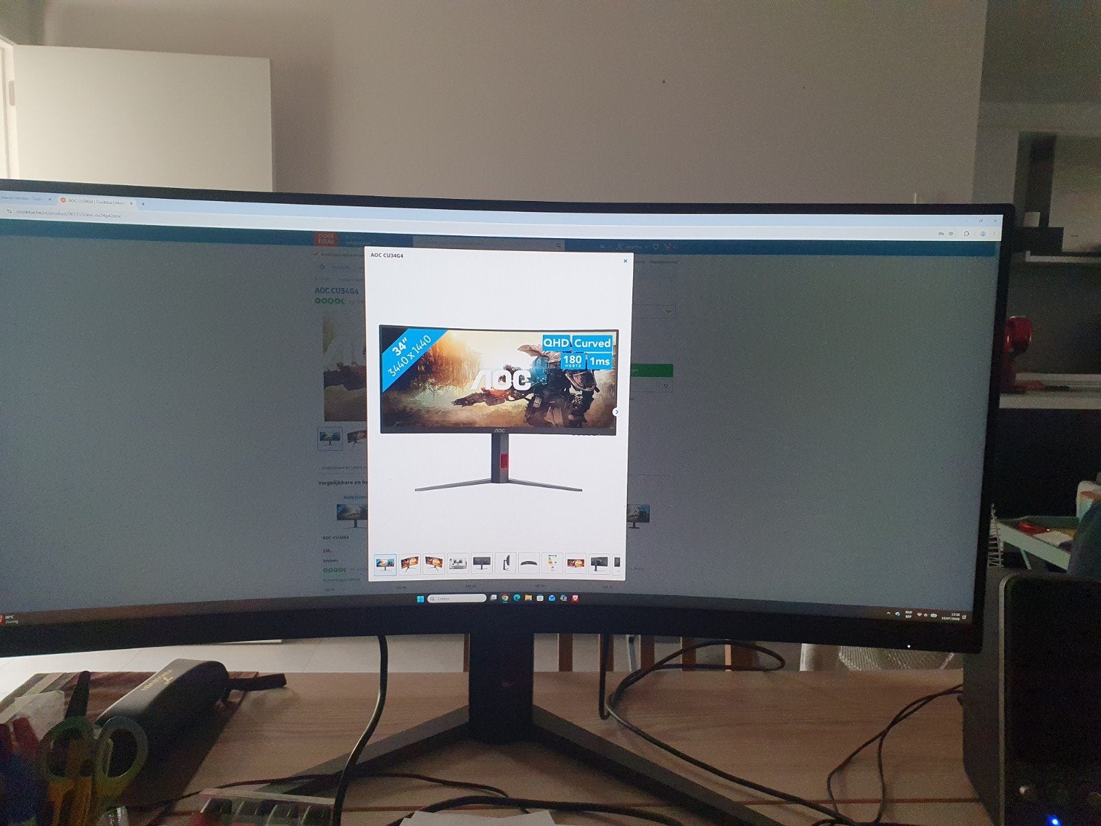 AOC CU34G4 GAMING MONITOR 34" CURVED, Computers en Software, Monitoren, HDMI, VA, AOC, Zo goed als nieuw