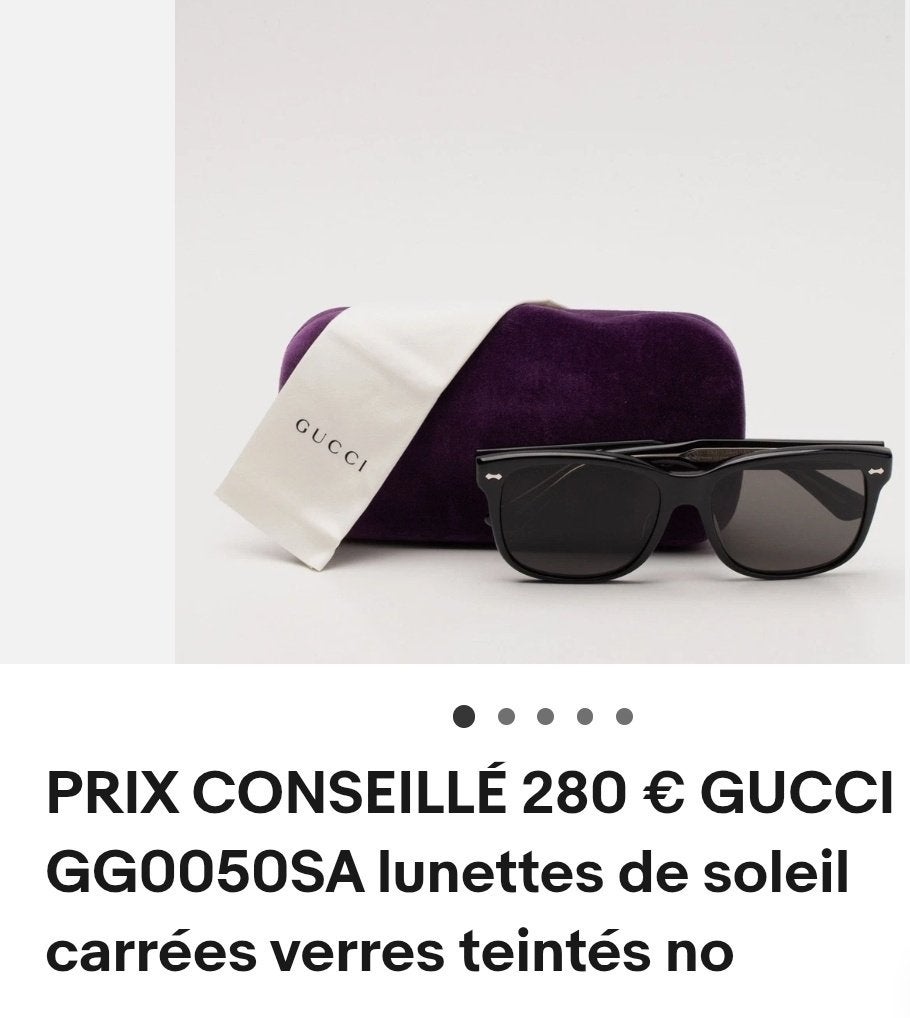 GUCCI LUNETTE DE SOLEIL UNISEXE NEUVE AUTHENTIQUE, Neuf, Autres marques, Enlèvement ou Envoi, Lunettes