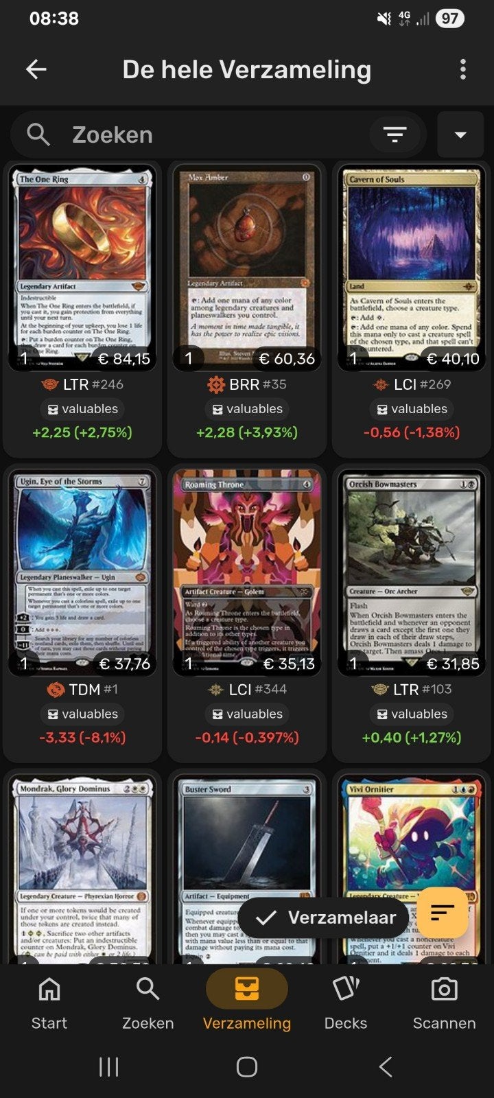 mtg Rares en Mythics, Ophalen