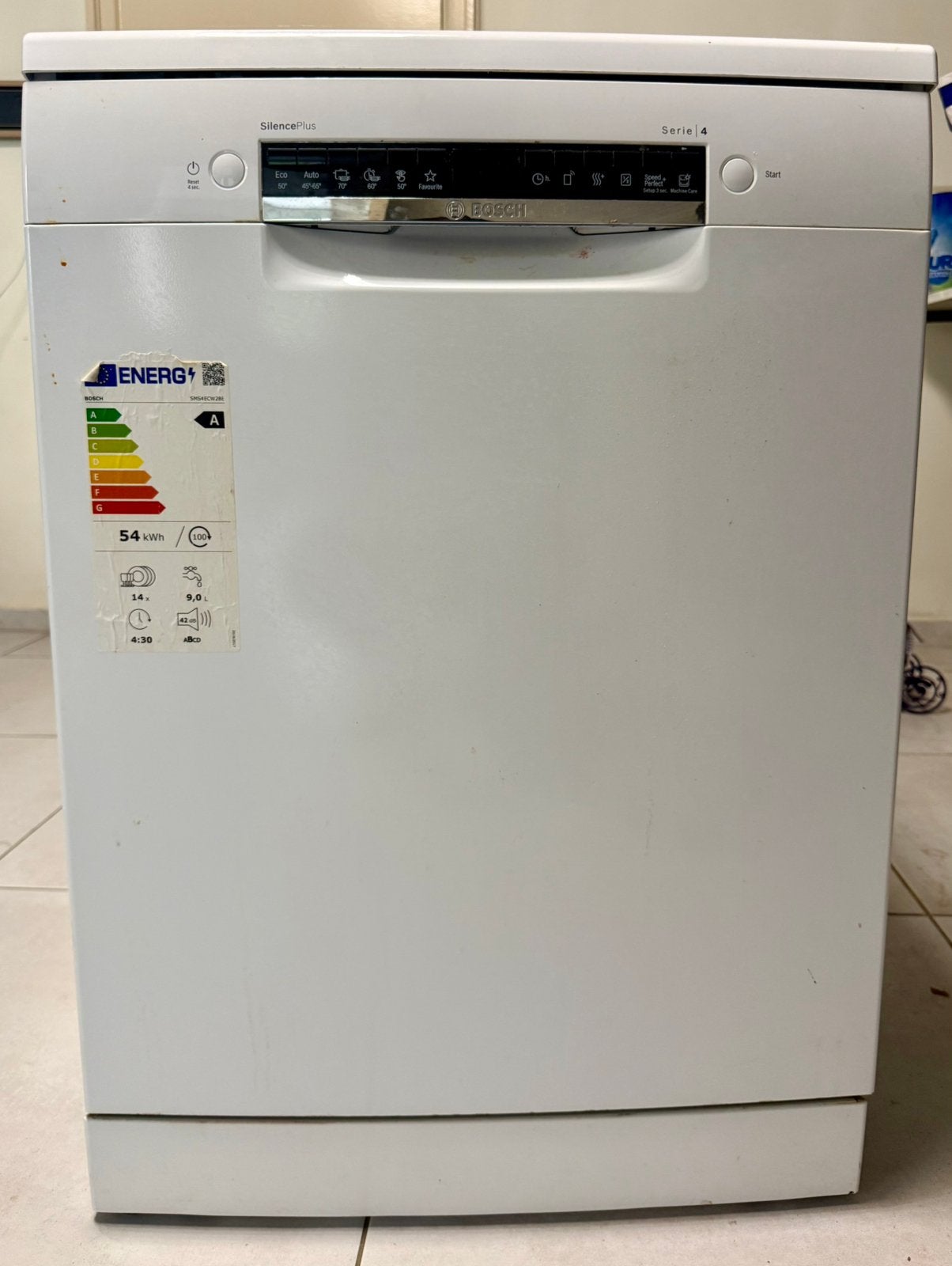 Bosch SMS4EVW08E - Série 4 - Silence plus, Electroménager, Enlèvement, Comme neuf, Autoportant, Programme court