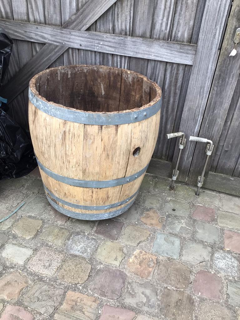 3/4 wijnton, Tuin en Terras, Regentonnen, Ophalen, Gebruikt, Hout