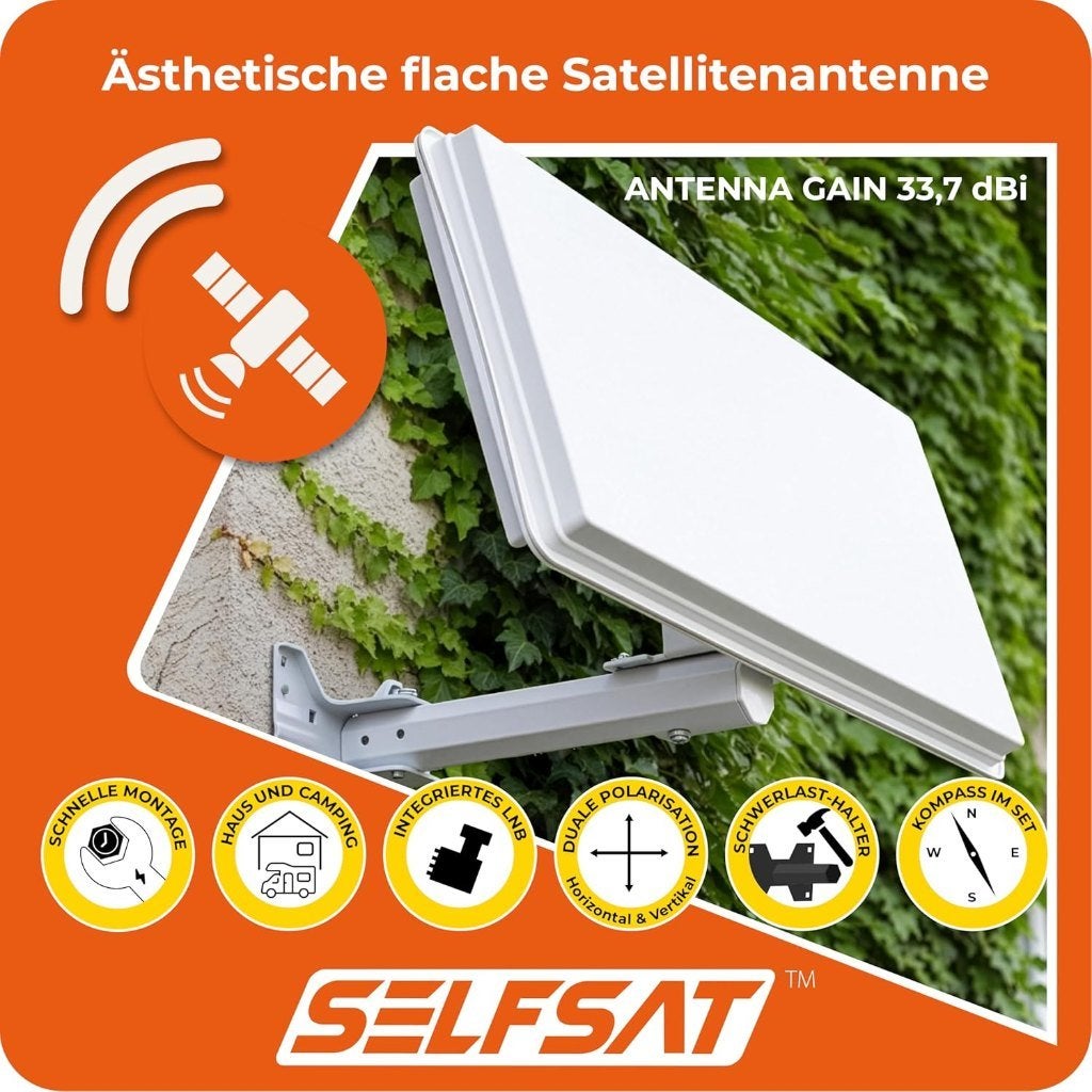 Antenne plate Selfsat H30 D2, TV, Hi-fi & Vidéo, Antennes paroboliques, Utilisé, Antenne (parabolique), Enlèvement ou Envoi