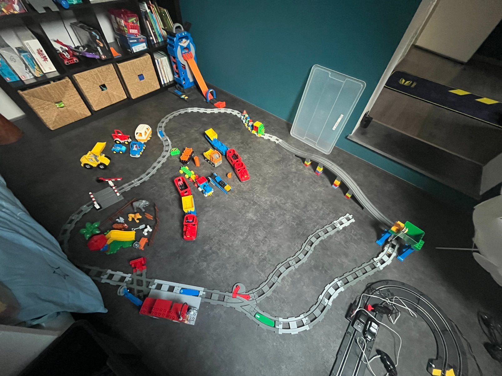 Lego duplo train + rail + ferme + tracteur, Enlèvement, Duplo