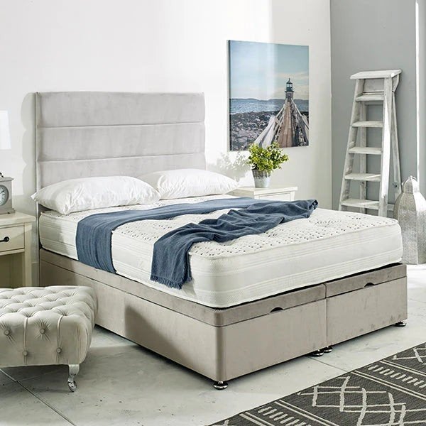 eenpersoonsbed inclusief matras en hoofdbord, Envoi, Crème