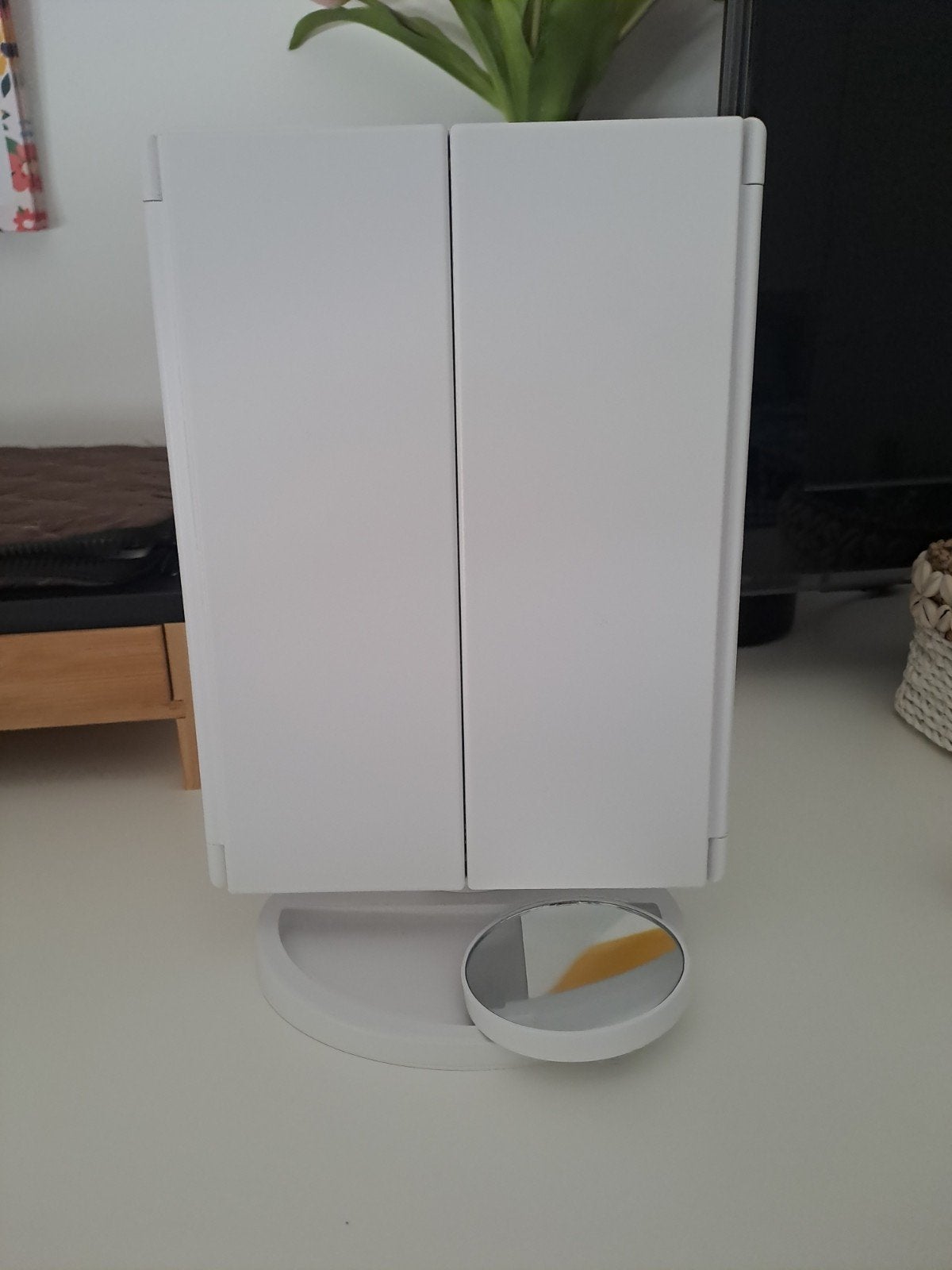 miroir dépliable, Enlèvement ou Envoi, Rigide, Blanc, Comme neuf
