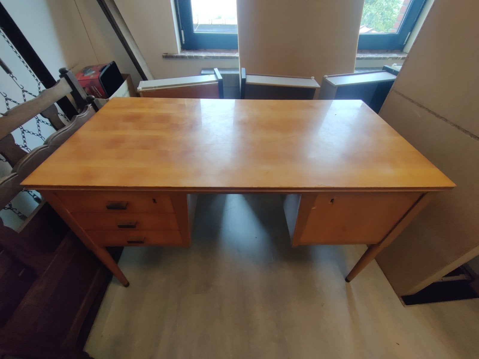 houten bureau, Huis en Inrichting, Ophalen, Gebruikt, Antiek, Goud