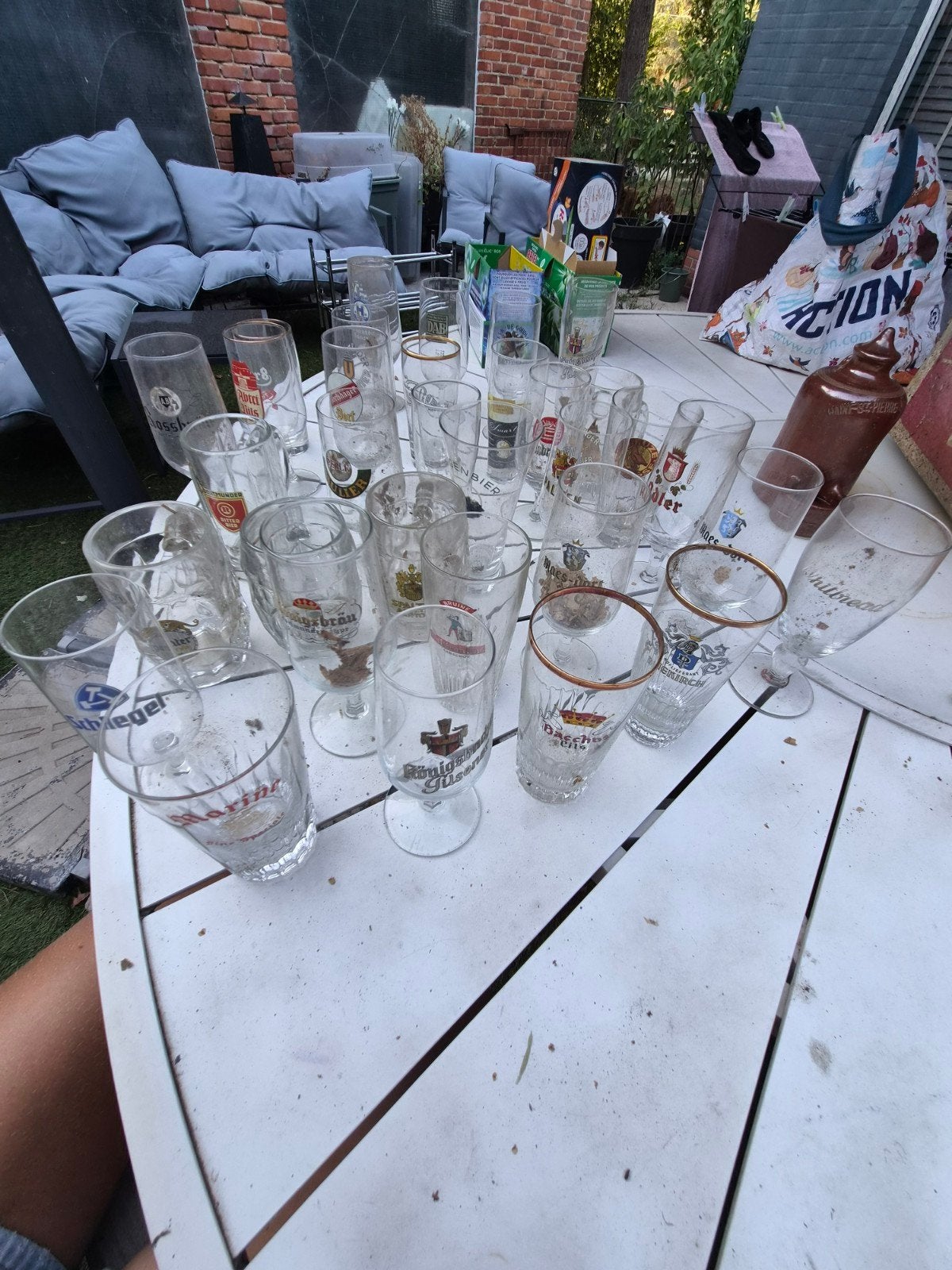 lot glazen, Ophalen, Gebruikt, Bierglas
