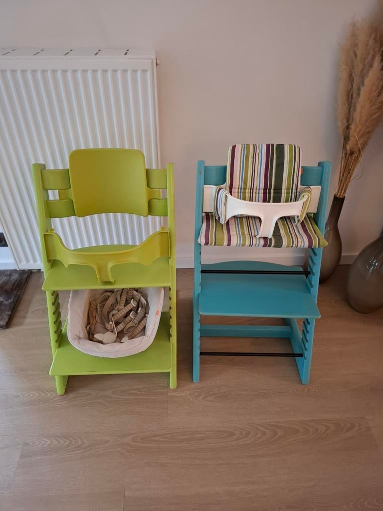 2 tripp trapp stokke met of zonder attributen, Ophalen of Verzenden, Stoel(en)