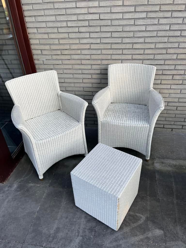 Vincent Sheppard Lloyd Loom tuinstoelen + poef – zeer stevig, Enlèvement, Utilisé