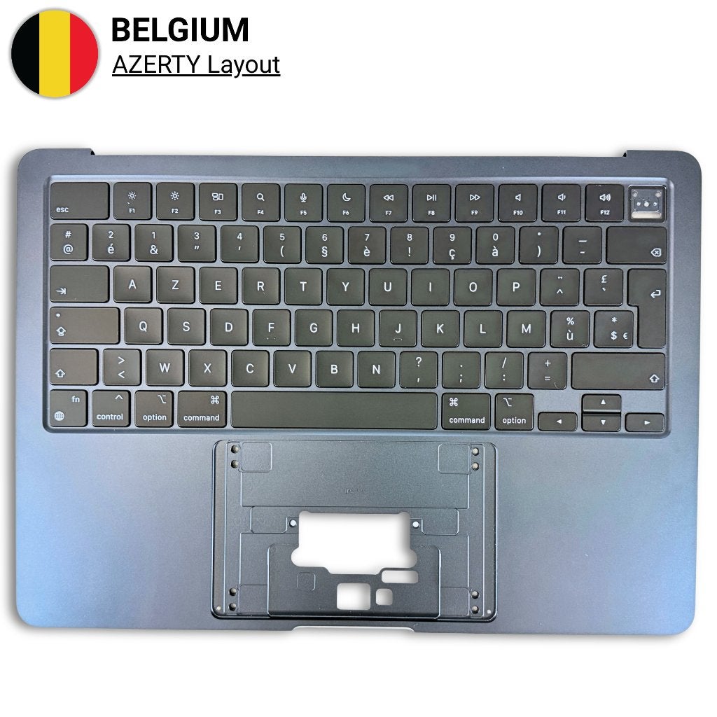 A3113 MacBook Air (2024, M3) Top Case AZERTY BE Middernacht, Touch ID, ZeliT, Ophalen of Verzenden, Draadloos