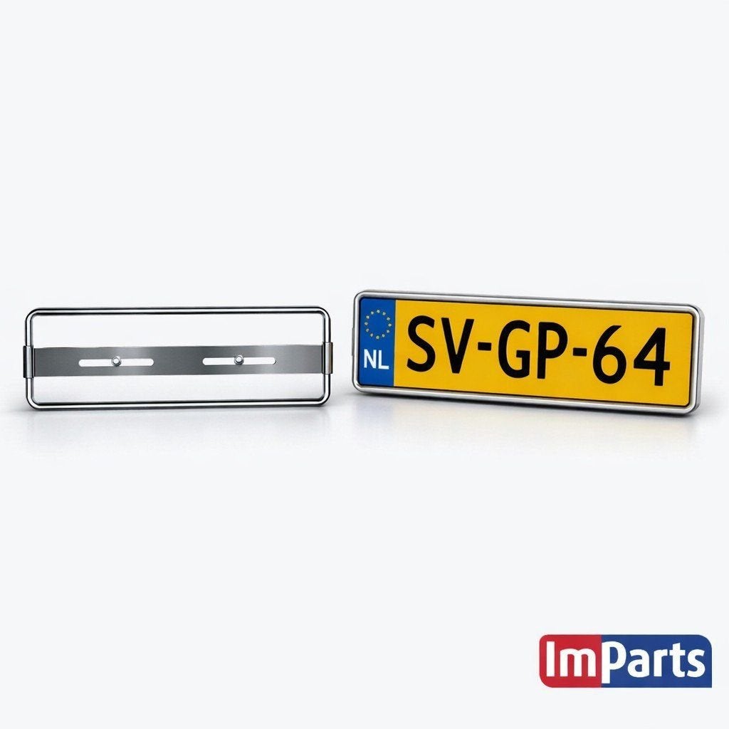 Supports de plaque d'immatriculation chromés. Dimensions : 5, Neuf, -, Jaguar, -