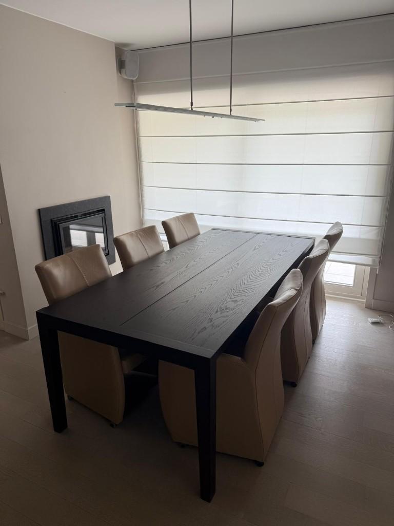 tafel in wengé eventueel met of zonder stoelen, Ophalen, Modern, hout, Gebruikt, Vijf personen of meer