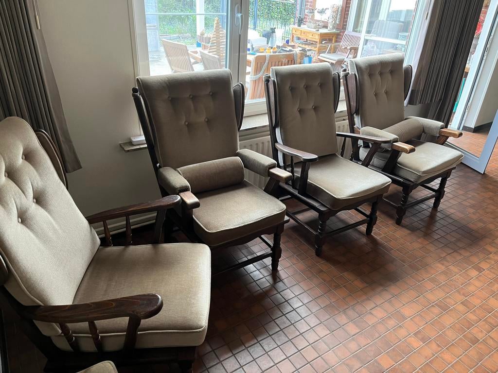 chaise 4x - détendez-vous avec un nouveau tissu, Enlèvement, Comme neuf, Tissus