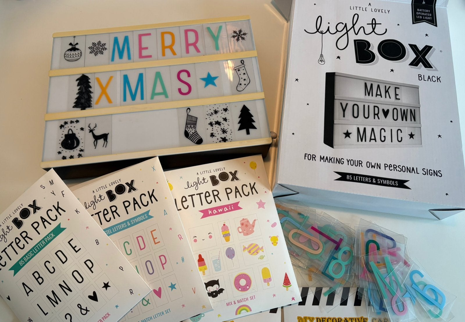 Lightbox met letters en figuren, Ophalen of Verzenden, Zo goed als nieuw