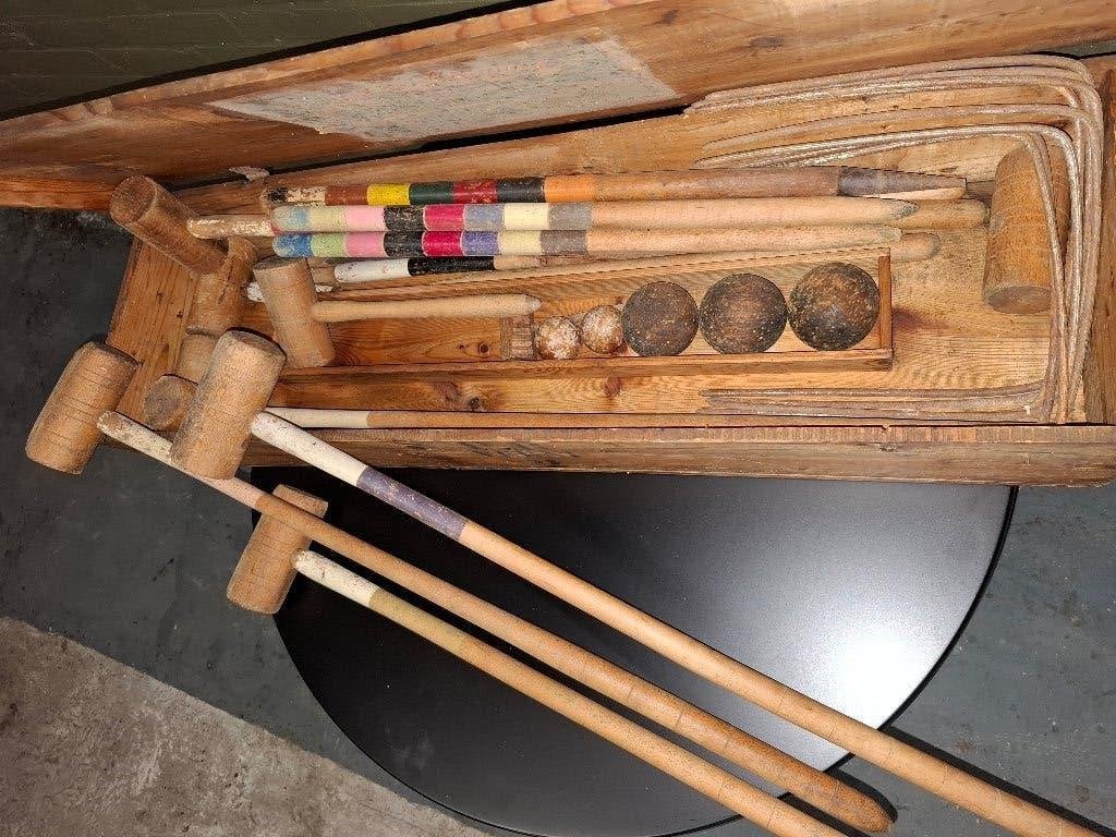 Prachtig Antiek Frans Croquet Spel (Jeu de Croquet), Enlèvement