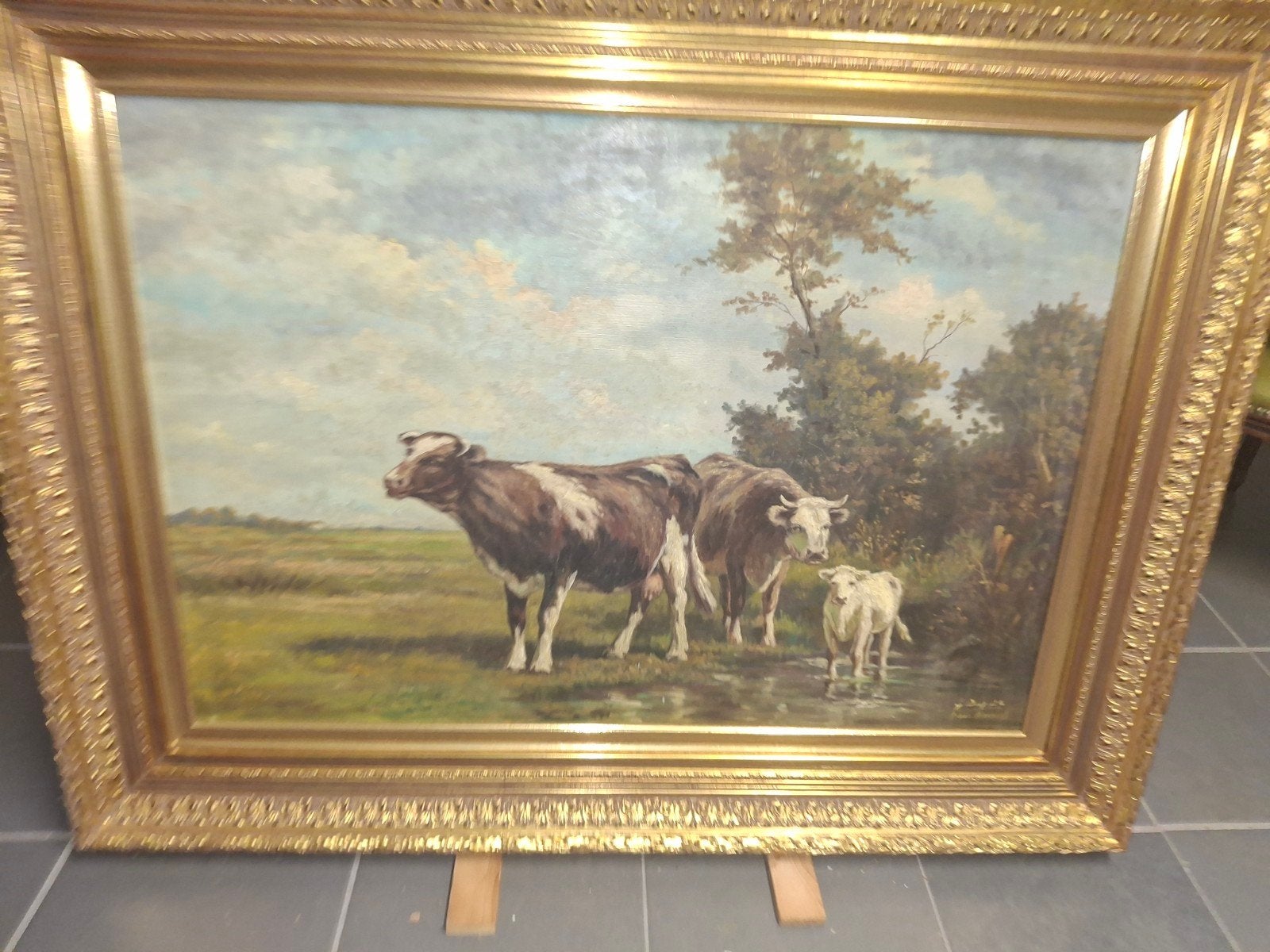 groot schilderij koeien, Enlèvement
