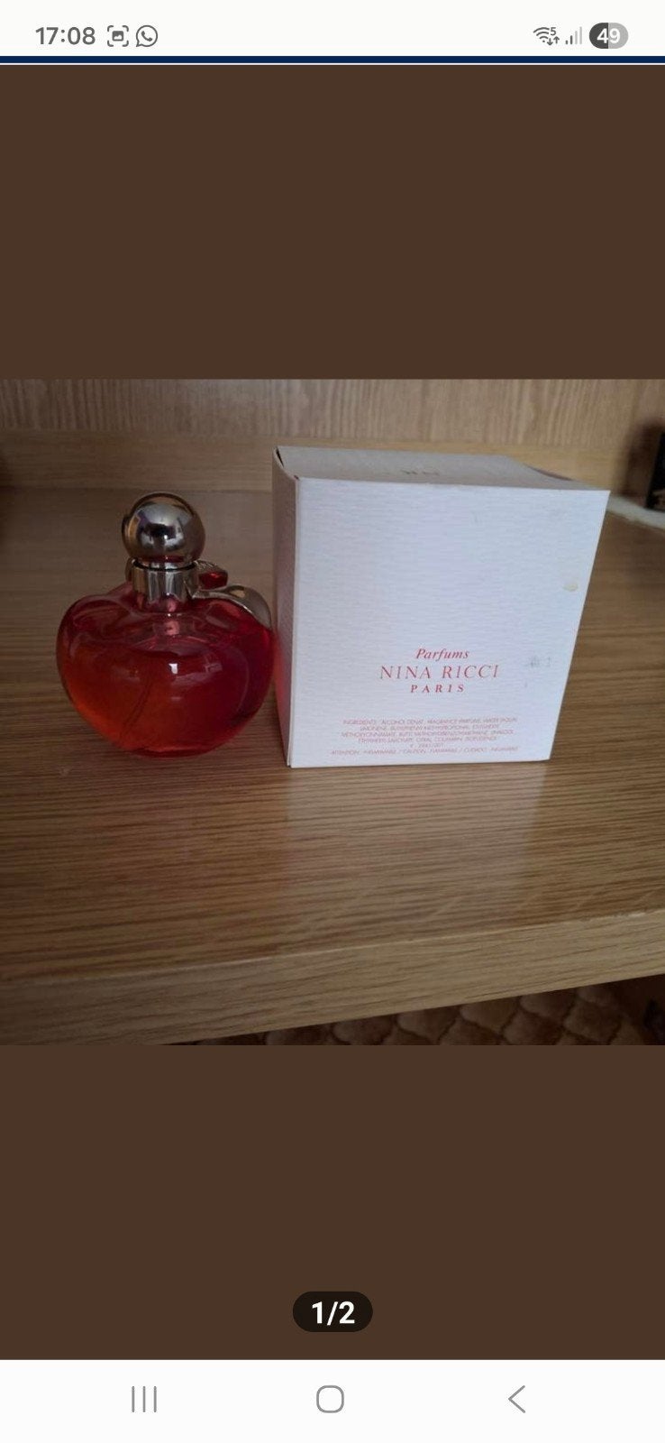 Parfum grote fles Nina Ricci  , bijna niet gebruikt, Ophalen