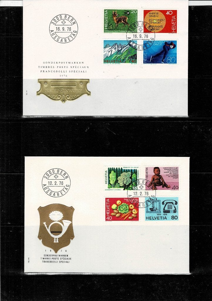 EUROPA ZWITSERLAND  2 FDC - ZIE SCAN, Ophalen