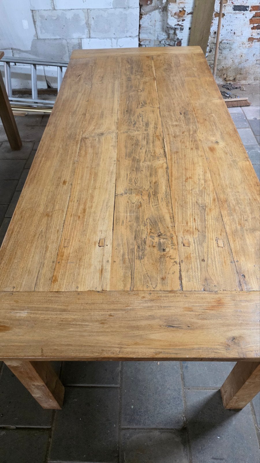 240 cm lange (tuin) tafel van teakhout, Tuin en Terras, Ophalen, Gebruikt, Rechthoekig, Teakhout