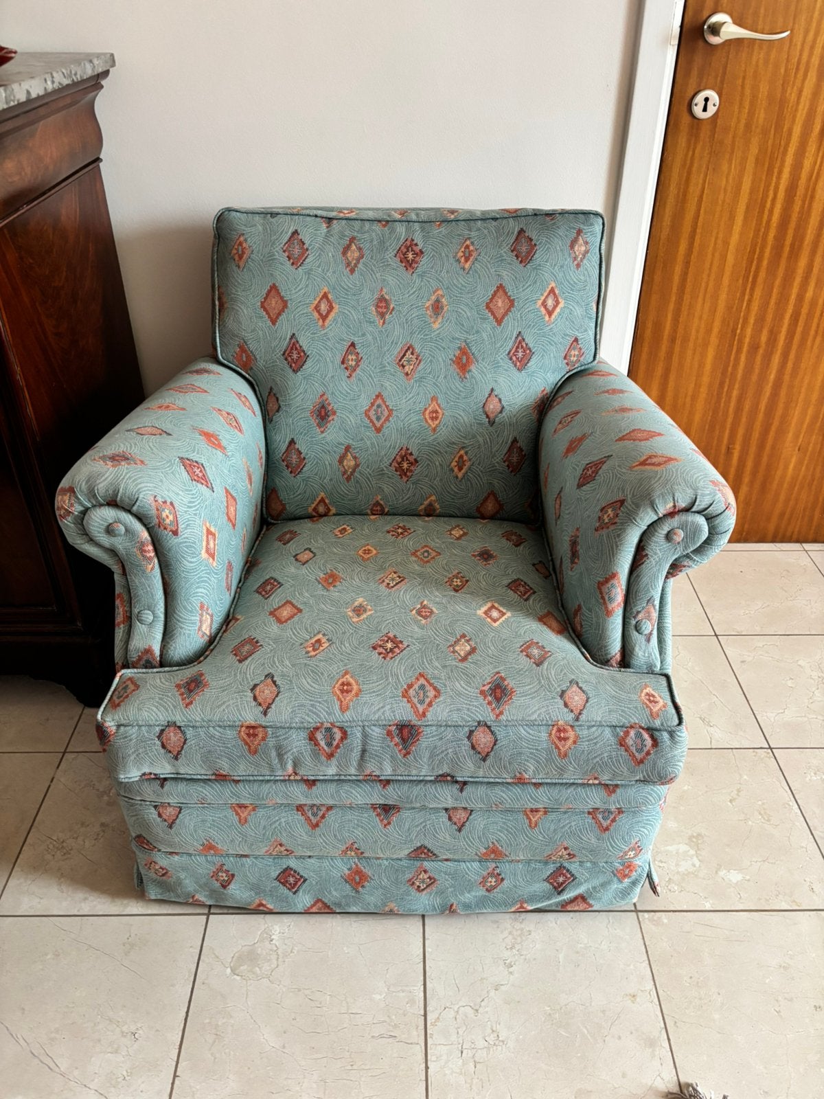 Paar zeer comfortabele fauteuils met nieuwe bekleding, 75 à 100 cm, Comme neuf, Enlèvement, 75 à 100 cm