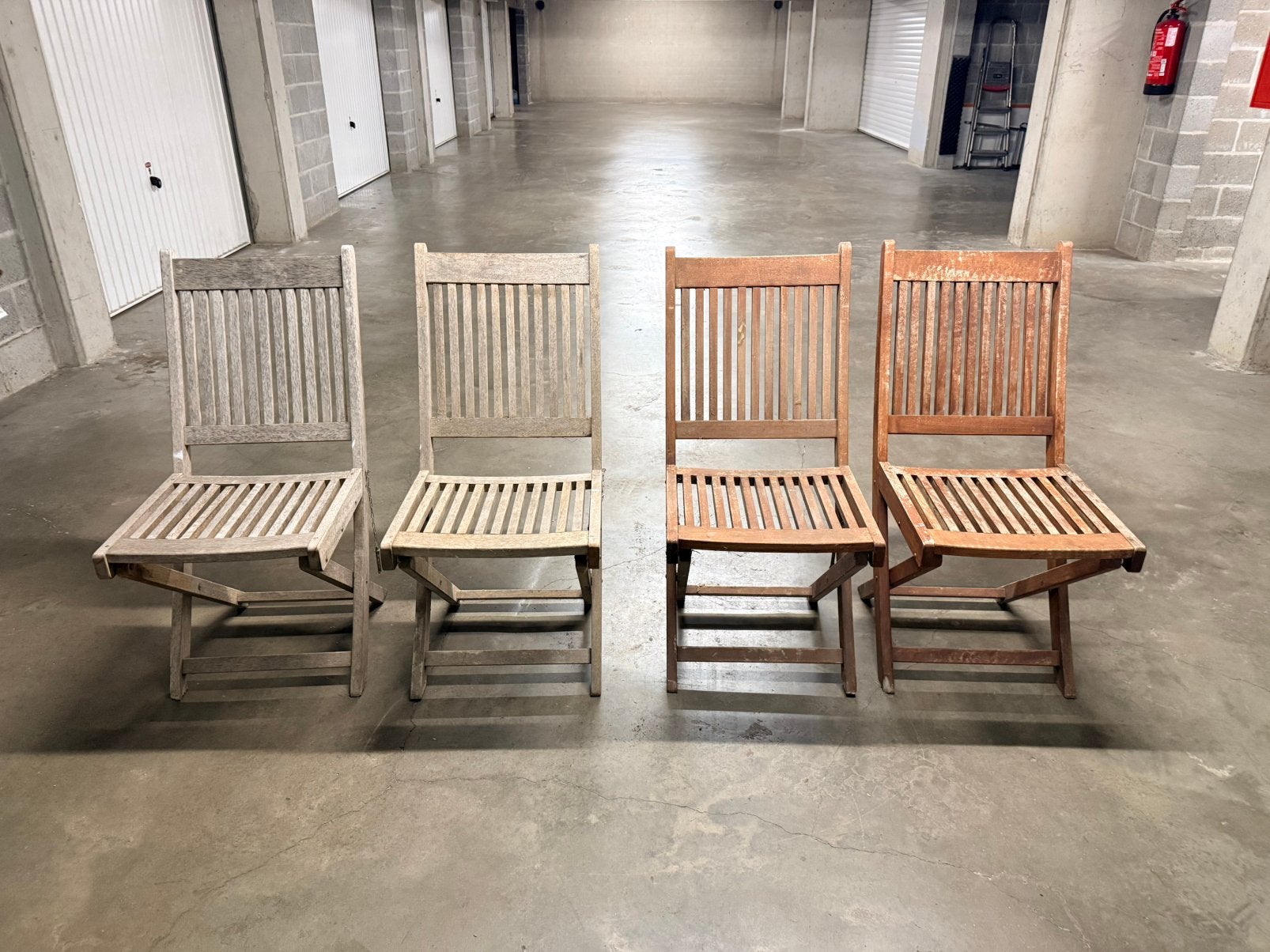 Teak stoelen, Tuin en Terras, Ophalen, Zo goed als nieuw