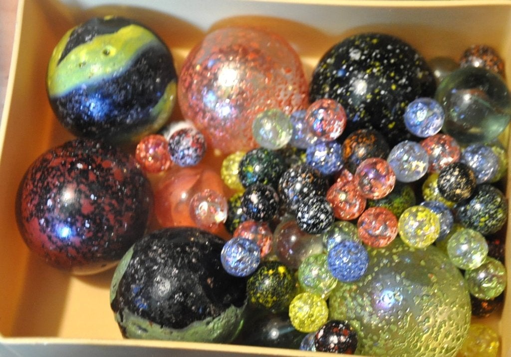lot de 89 billes en verre divers teinte et taille, Enlèvement ou Envoi, Utilisé