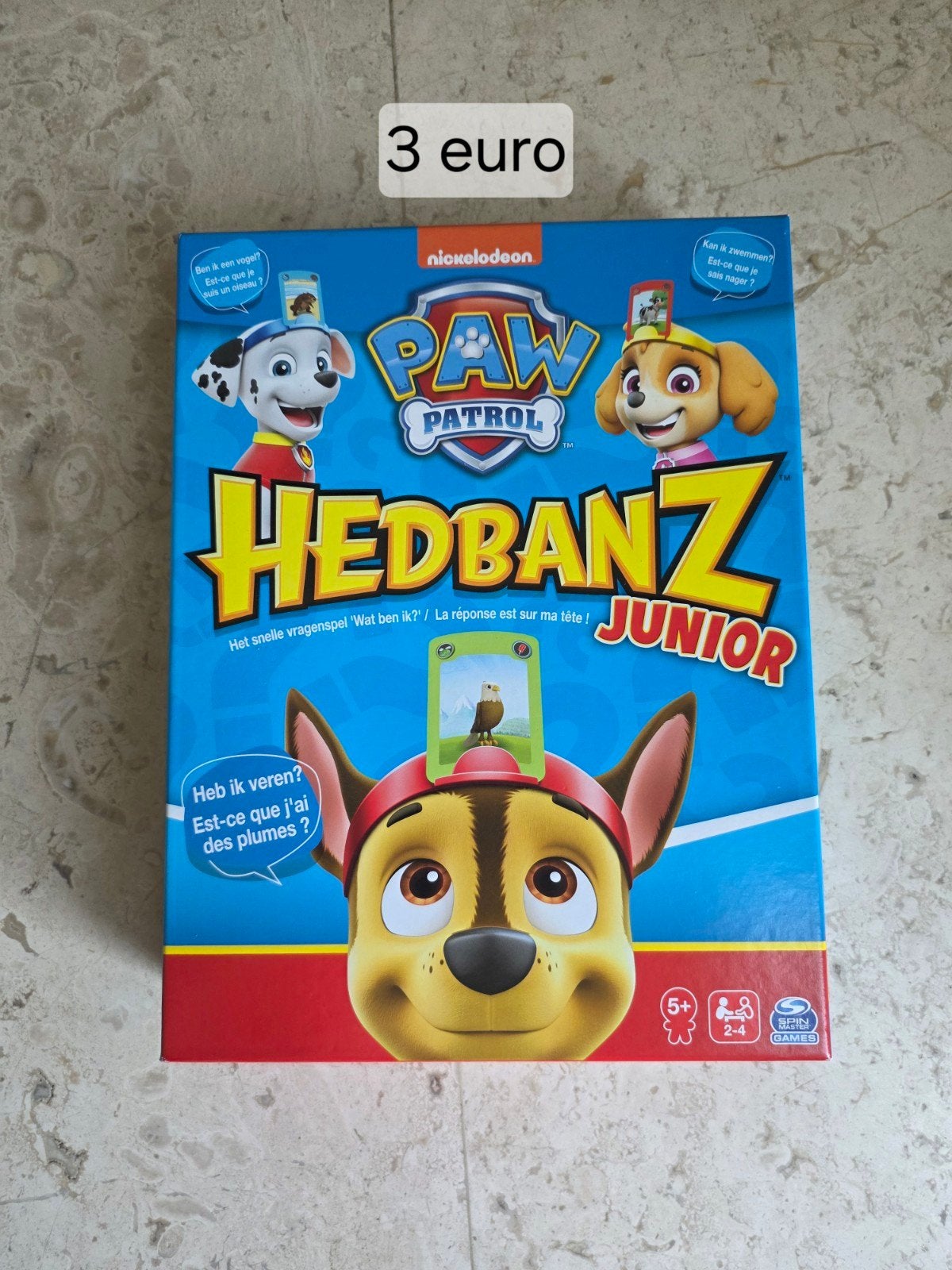 hedbanz gezelschapsspel paw patrol, Hobby en Vrije tijd, Nickelodeon, Ophalen of Verzenden, Zo goed als nieuw, Drie of vier spelers