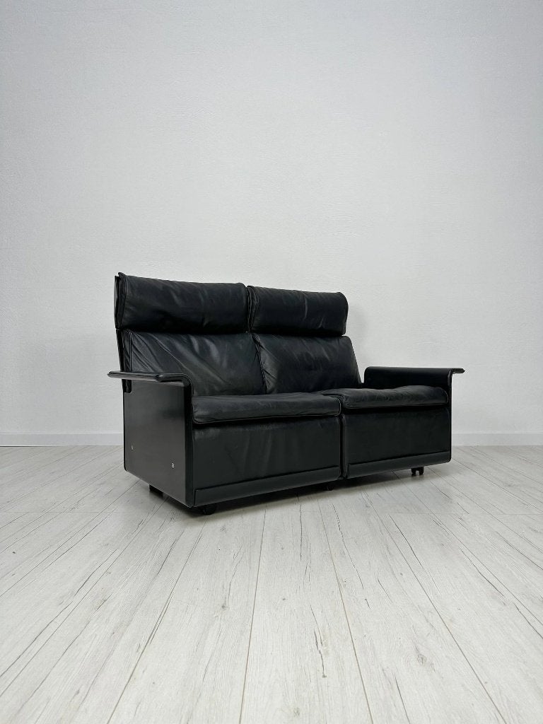 Canapé 2 places 620 Dieter Rams Vitsoe cuir noir vintage, Enlèvement