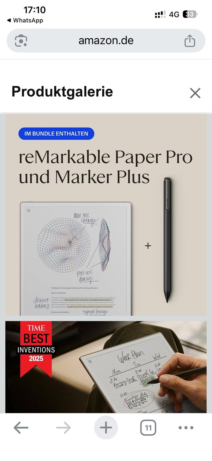 reMarkable Paper Pro avec étui bleu magnétique, Computers en Software, Ophalen of Verzenden, Zo goed als nieuw