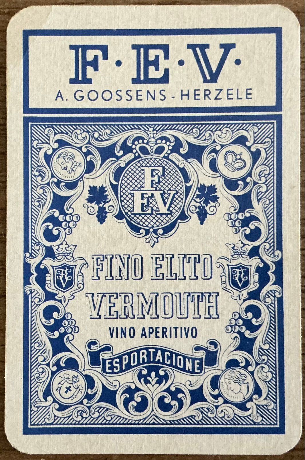 Speelkaart VERMOUTH/A.GOOSSENS/HERZELE, Verzamelen, Ophalen of Verzenden, Zo goed als nieuw, Speelkaart(en)