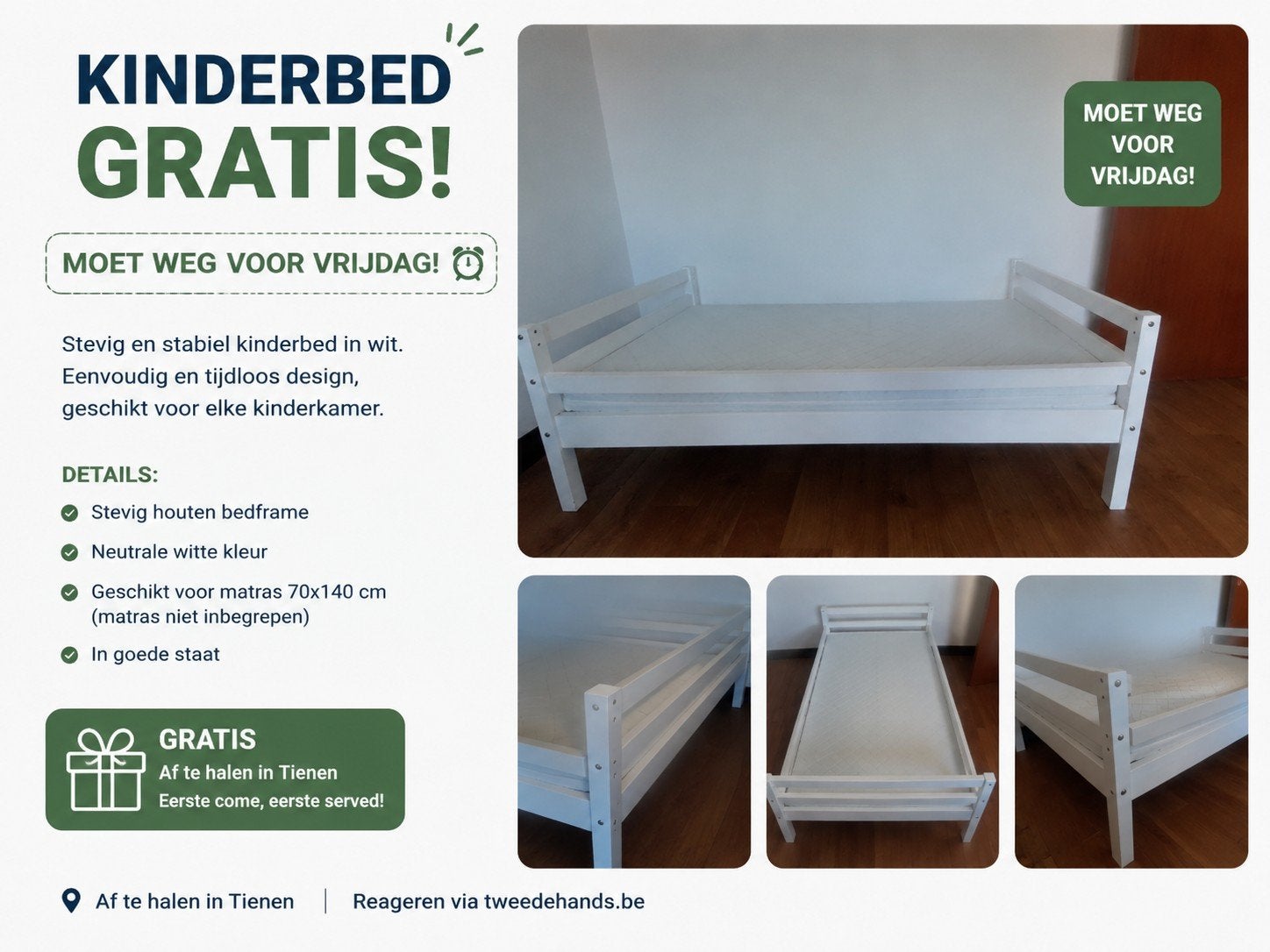 Lit pour enfant, Enfants & Bébés, Enlèvement ou Envoi, Matelas