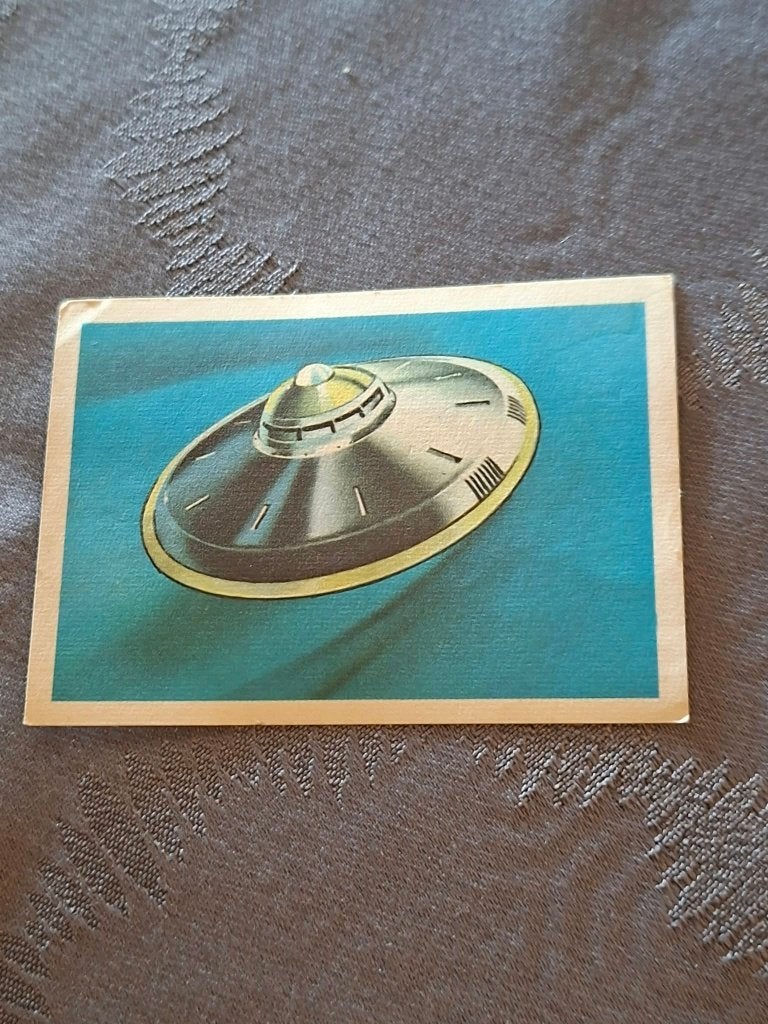 Prentje/Chromo : Vliegende Schotels / Chocolade Jacques, Verzamelen, 1960 tot 1980, Gebruikt, Ophalen of Verzenden, Prent