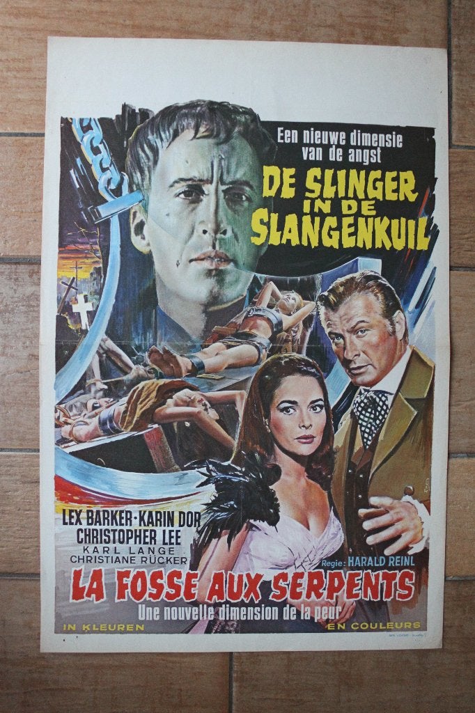 filmaffiche Blood Demon Christopher Lee filmposter, Rechthoekig Staand, Ophalen of Verzenden, Zo goed als nieuw, A1 t/m A3