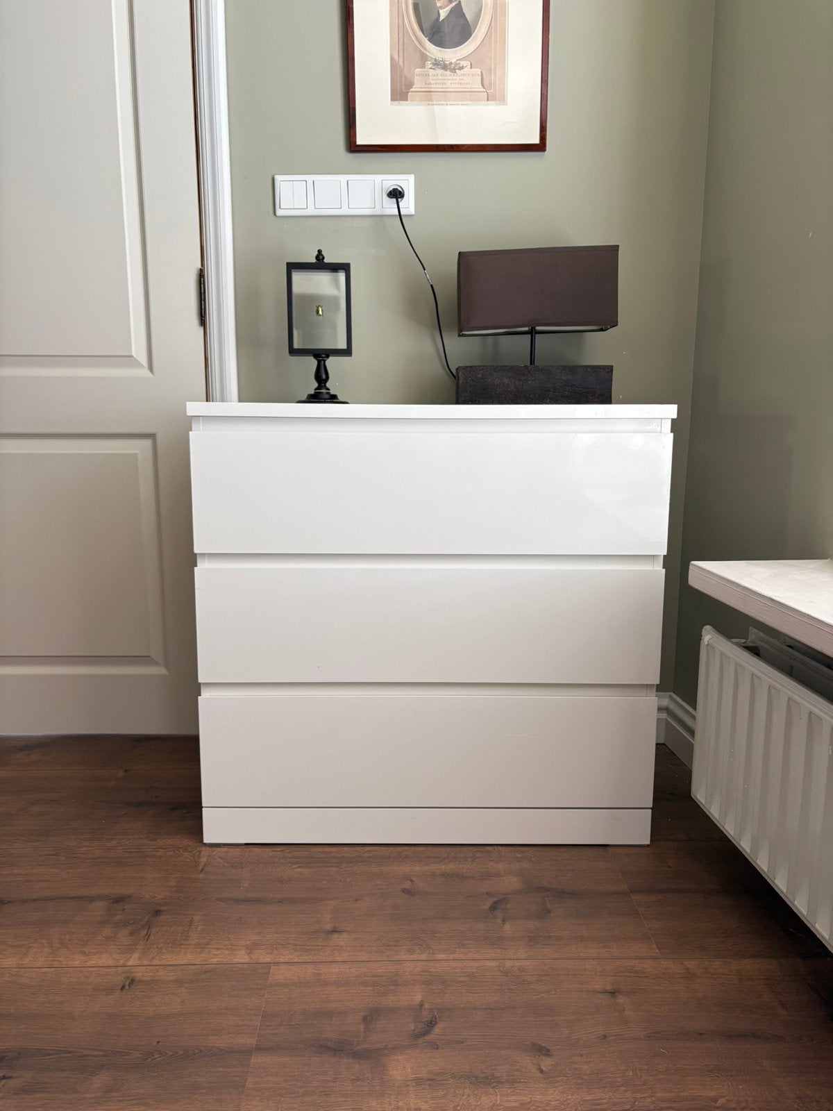 Ikea Malm hoogglans wit, Huis en Inrichting, Kasten | Ladekasten, Zo goed als nieuw, Ophalen