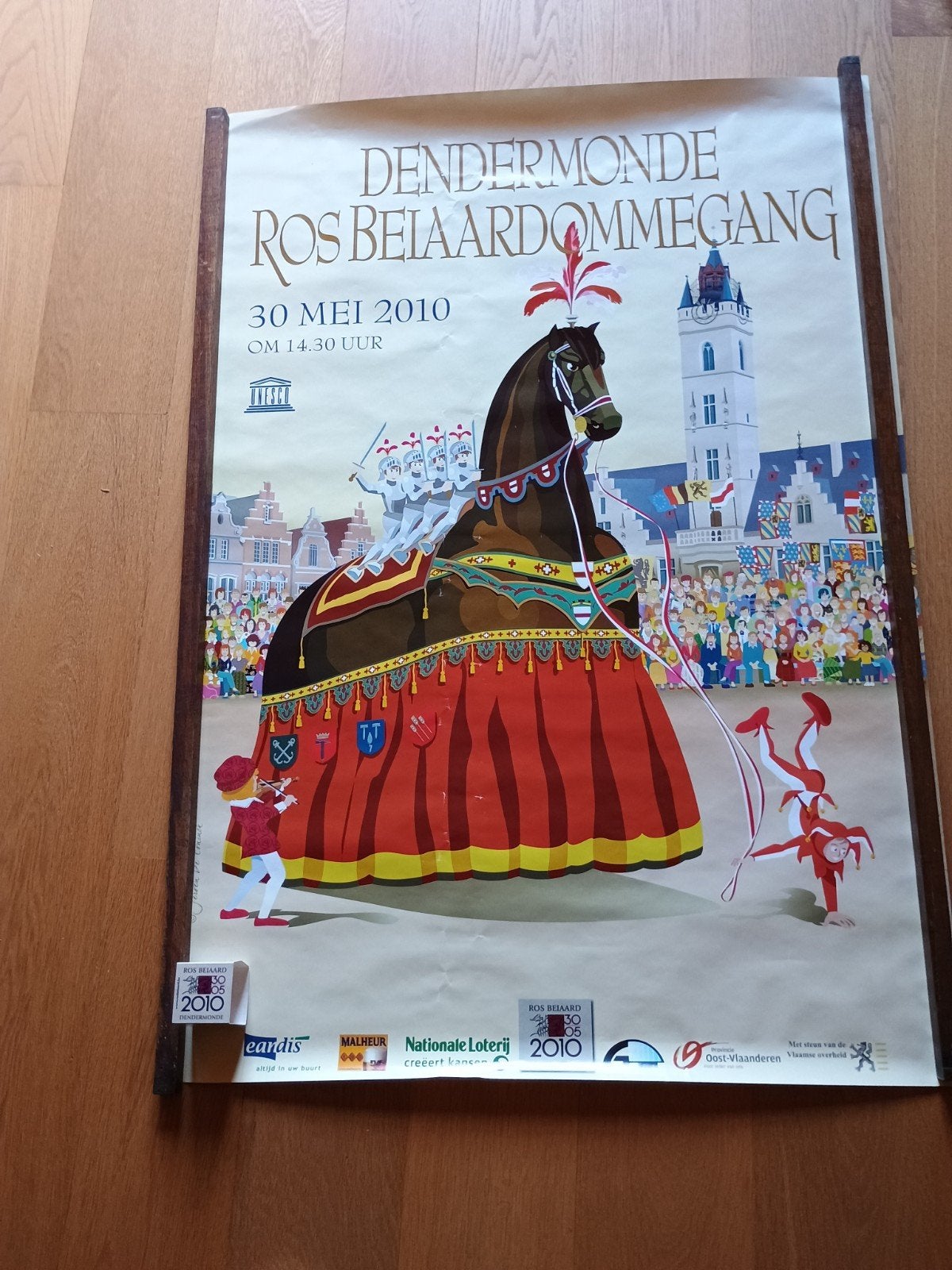 Affiche Dendermonde Ros Beiaard ommegang 2010 affiche, Enlèvement ou Envoi