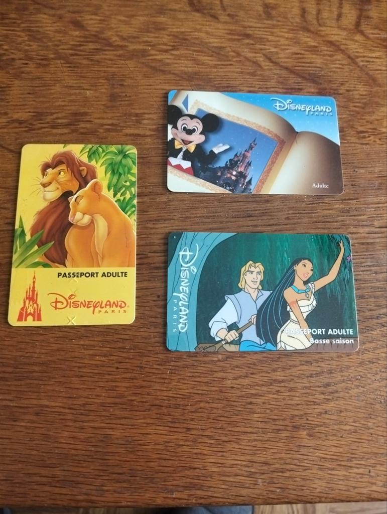 3 inkom kaarten Euro Disney, Verzamelen, Disney, Ophalen of Verzenden