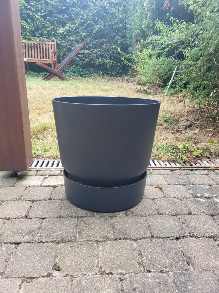 Pot de fleur elho greenville noir 40 cm, 40 cm ou plus, Rond, Comme neuf, Synthétique
